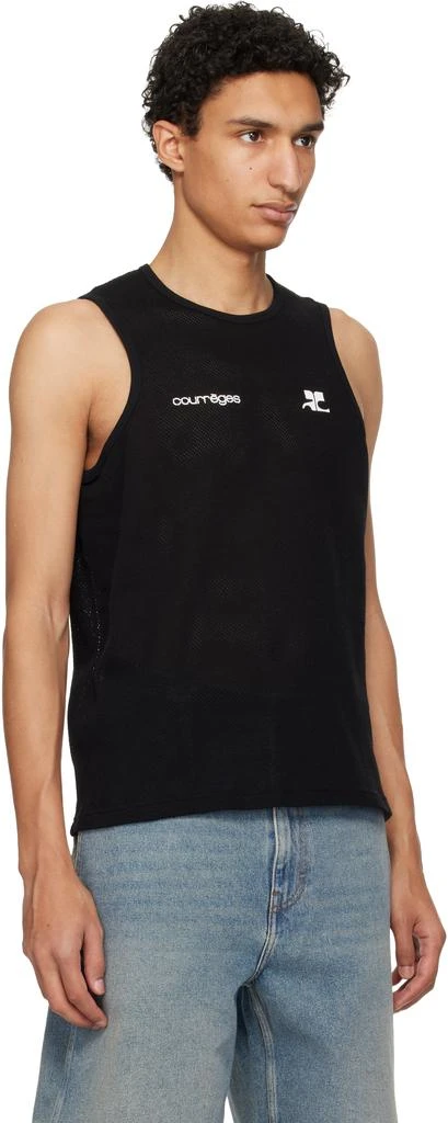 Courrèges Black Printed Mesh Tank Top 2