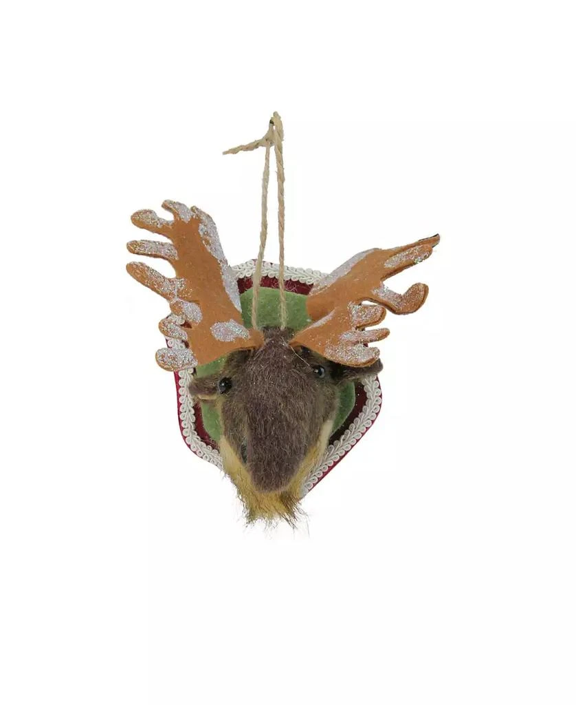 Northlight 7" Gray and Beige Stuffed Male Moose Head Plaque Christmas Ornament 1