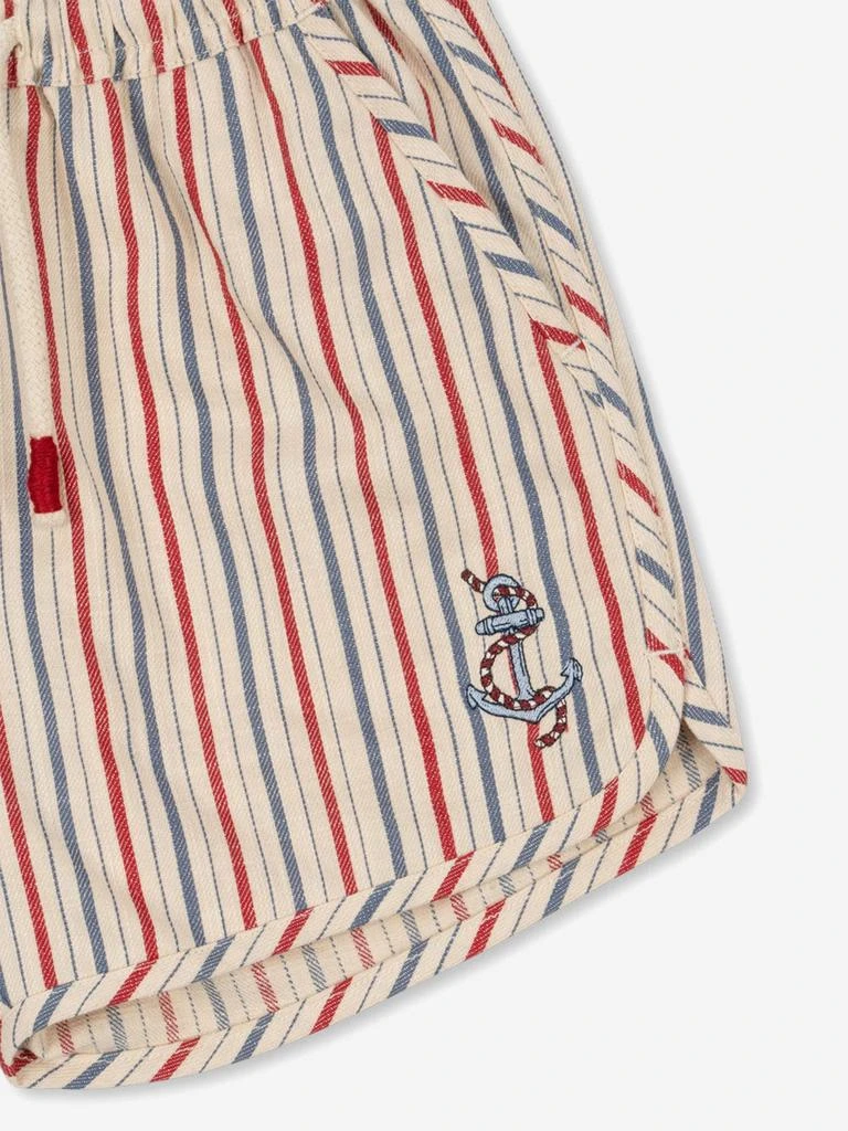 Konges Slojd Boys Marlon Striped Shorts in Ivory 4