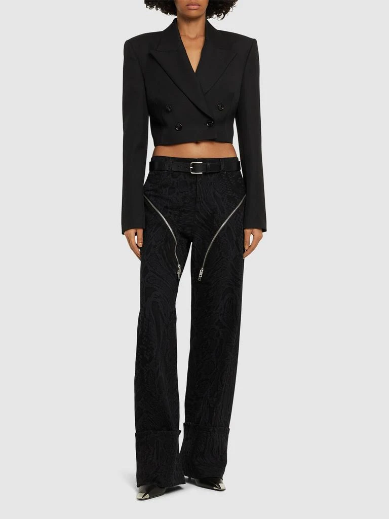 Mugler Laser Snake Denim High Rise Zip Jeans 1