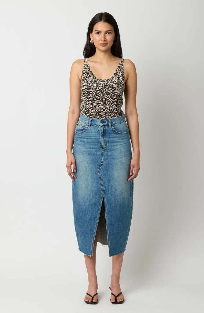 Equipment Manon Raw Hem Denim Midi Skirt 4