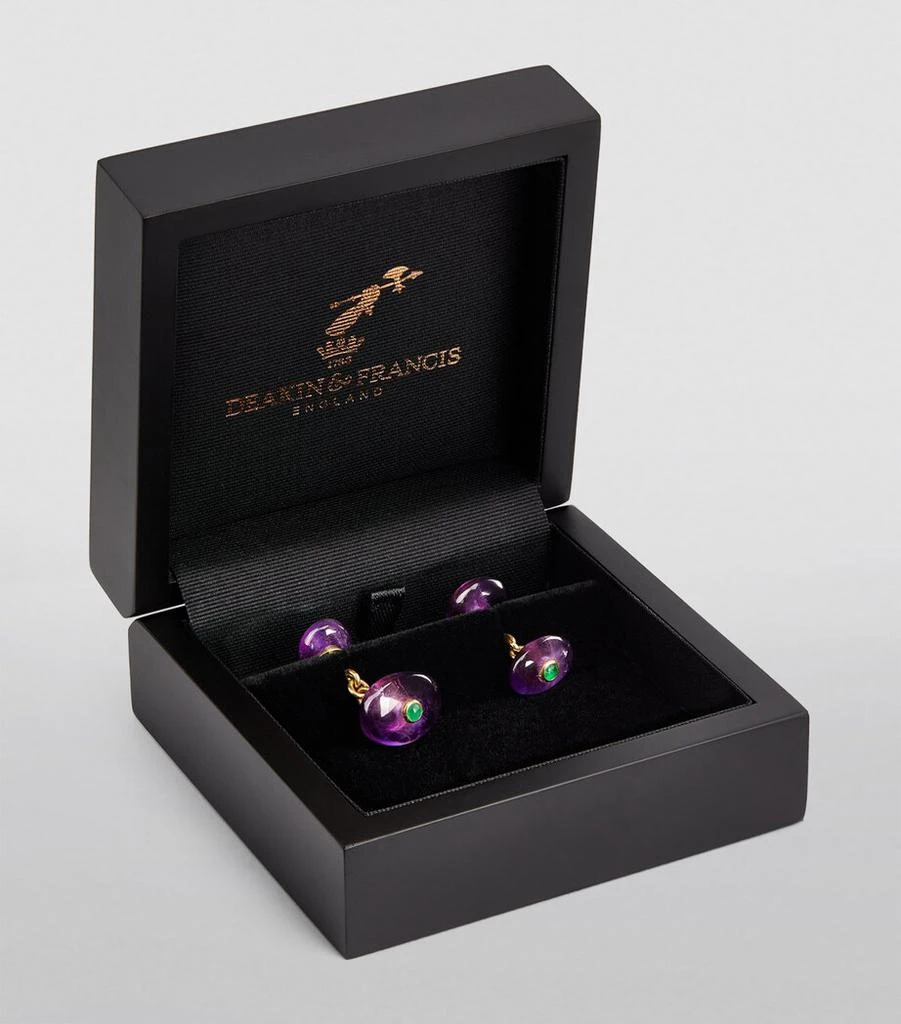 Deakin & Francis Yellow Gold and Amethyst Cufflinks 2