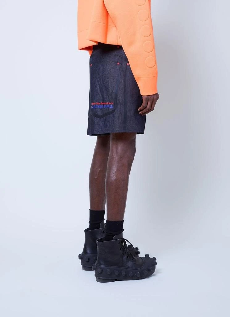 Walter Van Beirendonck Walter Van Beirendonck Embossed Raw Denim Shorts 4