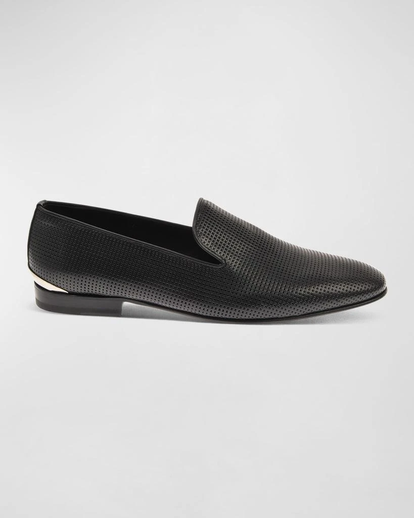 Costume National Men's Perforated Leather Loafers 1