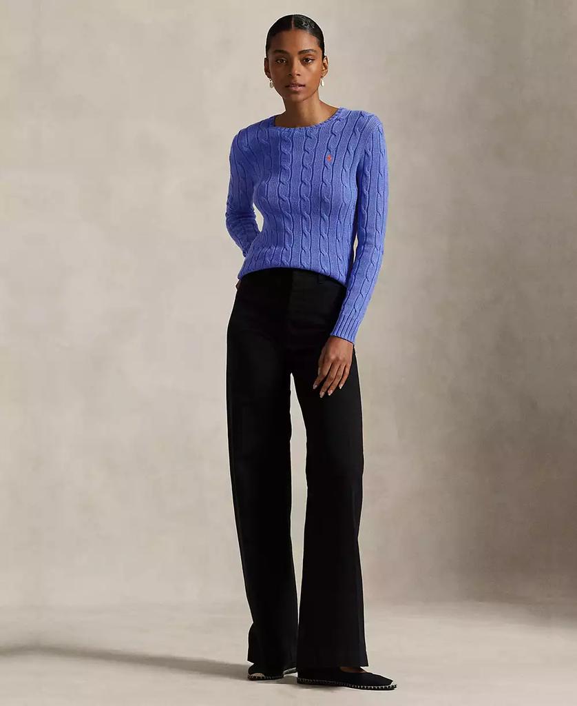 Ralph Lauren Women's Cable-Knit Cotton Crewneck Sweater
