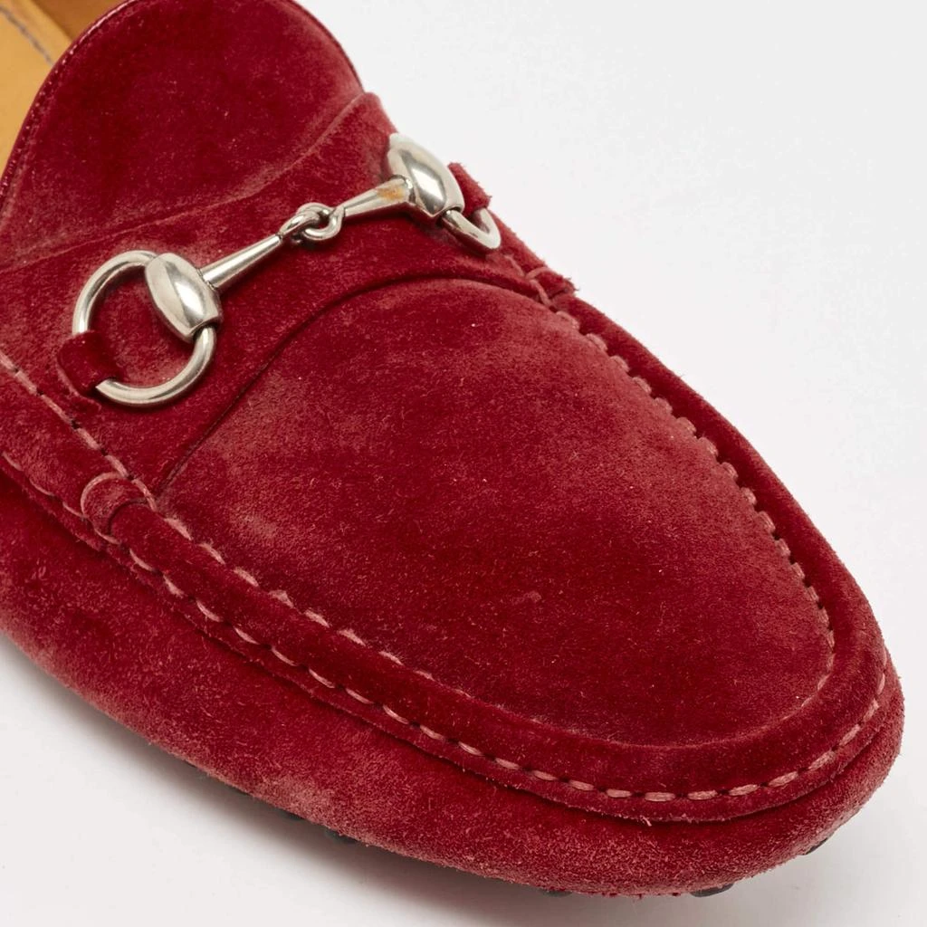 Gucci Gucci Red Suede Horsebit Slip On Loafers Size 41 7