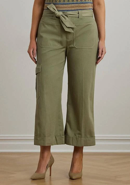 Ralph Lauren Ralph Lauren Pleated Cotton Twill Wide Leg Cargo Pants 1