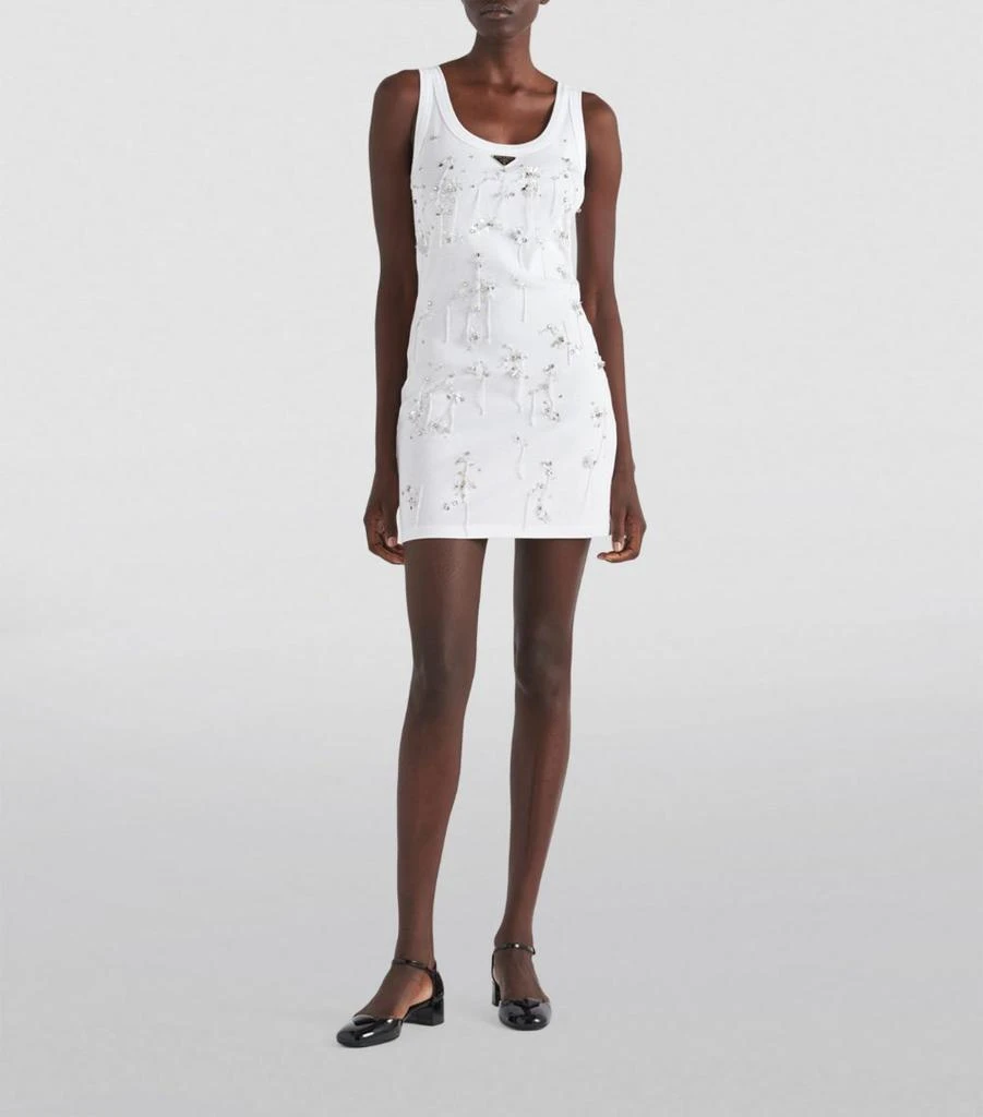 Prada Cotton Embellished Tank Top Dress 2