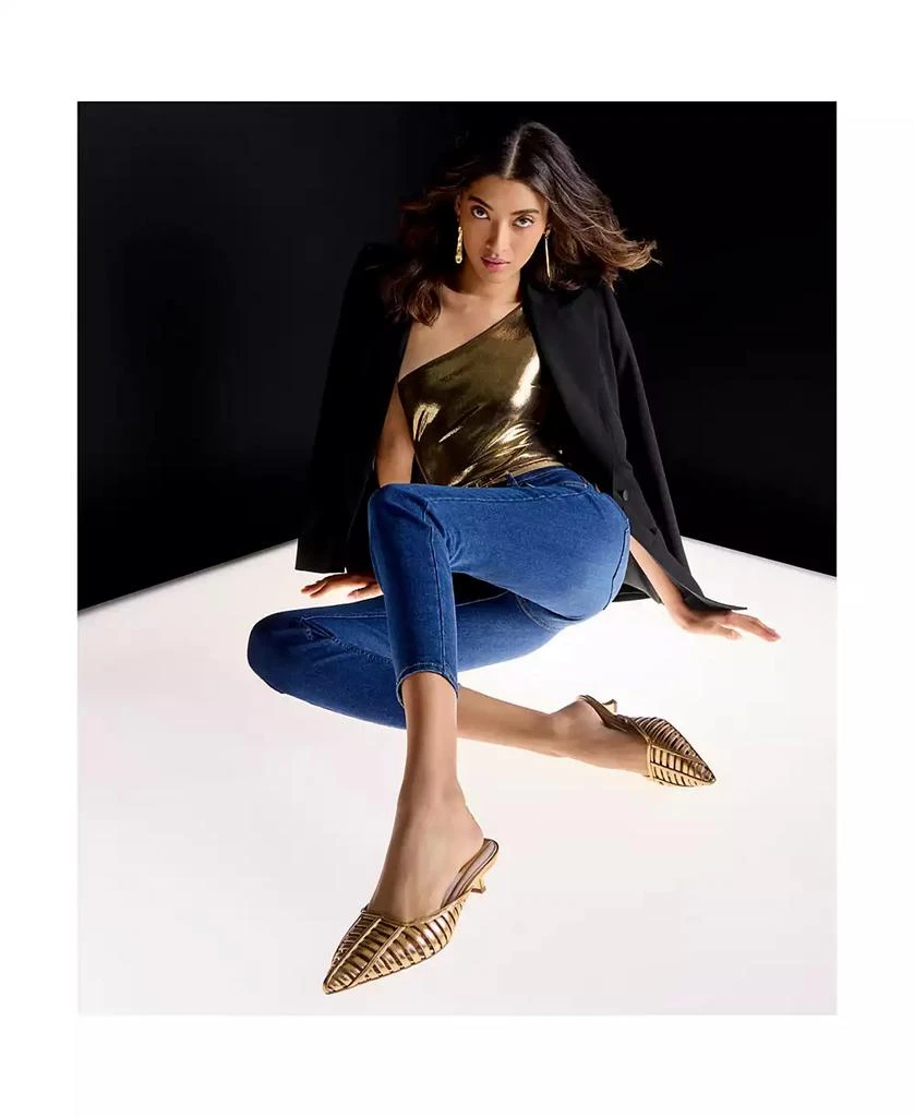 Franco Sarto Marlina Fisherman Kitten Heel Faux Leather Mules 6