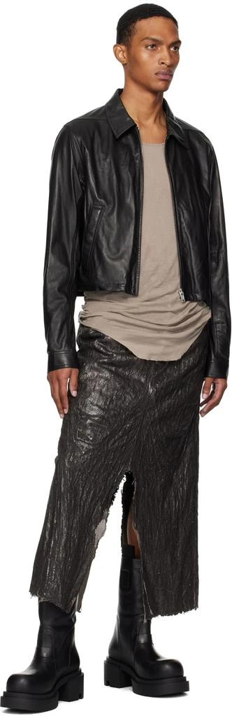 Rick Owens Bronze Concordians Long Slivered Denim Skirt 4