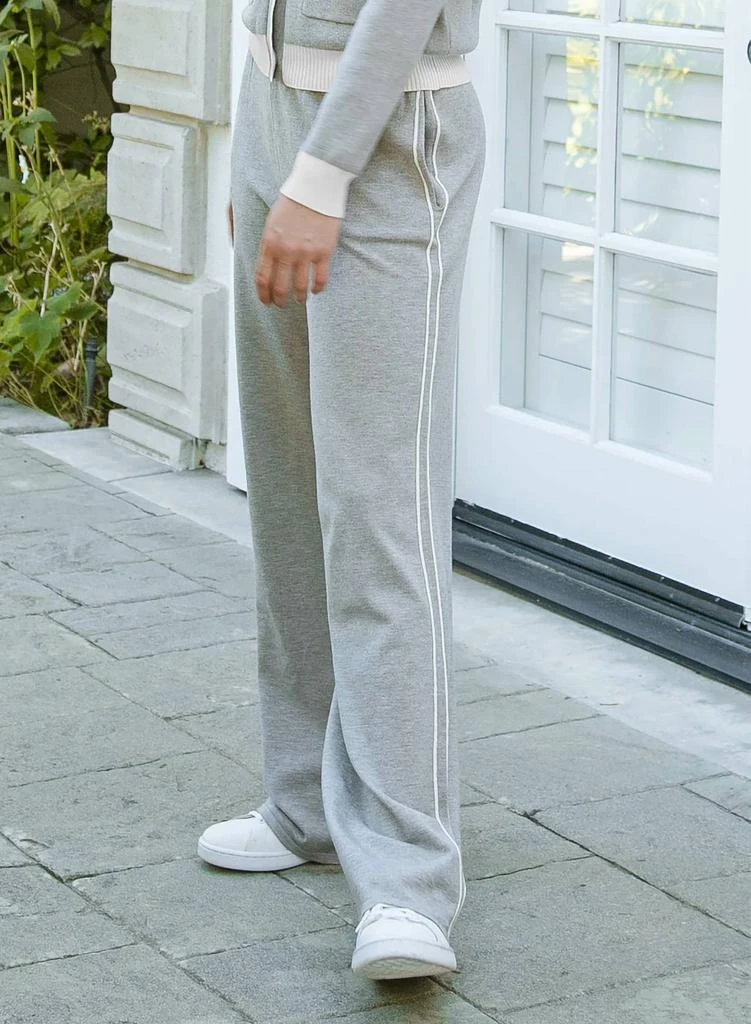 Red Haute Knit Side Track Pants In Grey 3