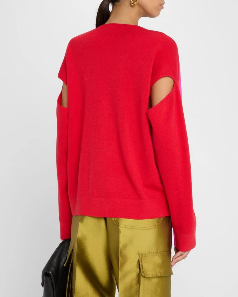 CHRISTOPHER JOHN ROGERS Colorblock Convertible Wool Cardigan 3