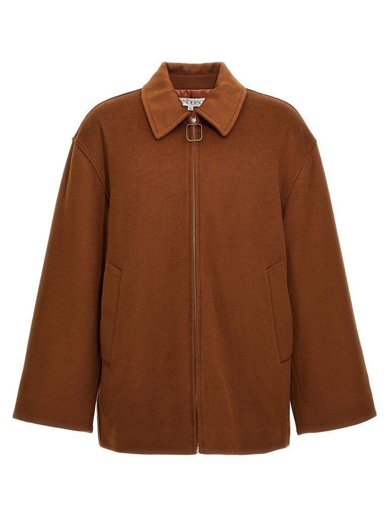 【関税込み】JW Anderson ブラウン ターンアップ カフ コート 242477F059002_3.jpg