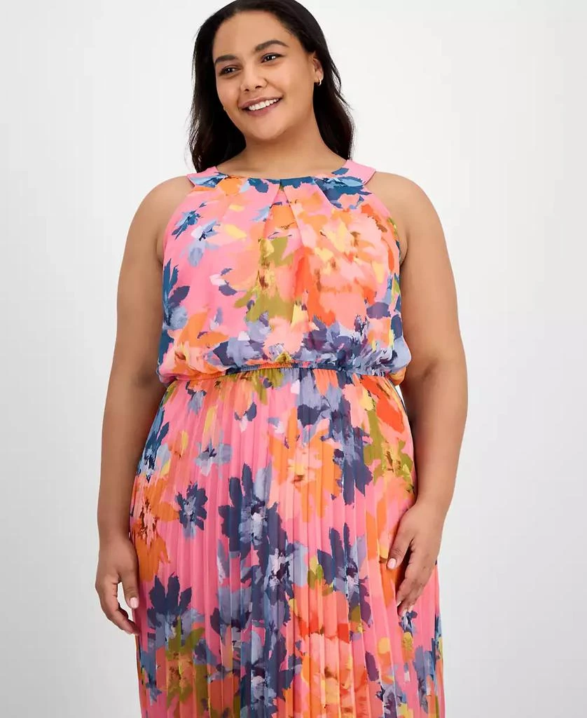 Robbie Bee Plus Size Printed Pleat-Skirt Maxi Dress 3
