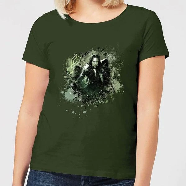 Original Hero The Lord Of The Rings Aragorn Colour Splash Women's T-Shirt - Forest Green 1