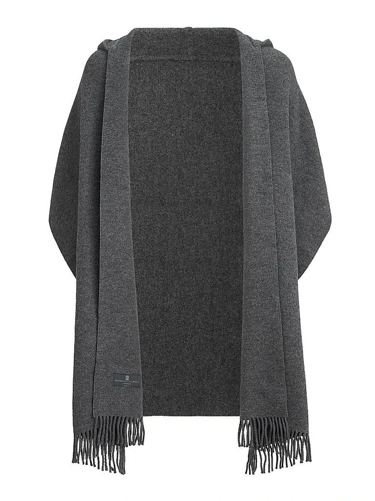 Brunello Cucinelli Hooded Wool and Cashmere Knit Scarf