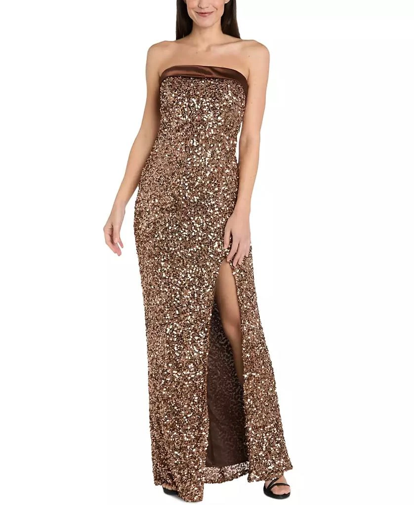 Morgan & Company Juniors' Sequined Strapless Gown 1