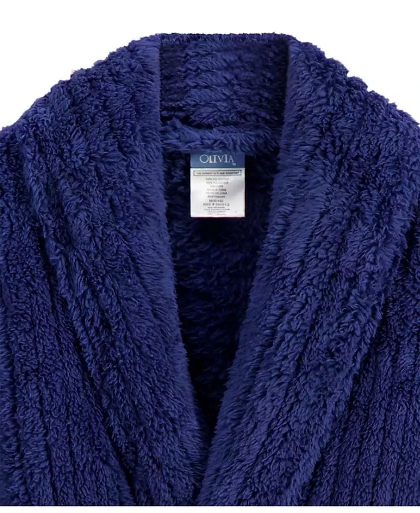 Sleep On It Boys Ribbed Fleece Robe With Matching Slippers 2pc Set 2