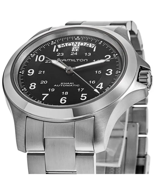 Hamilton Hamilton Khaki Field King Auto Black Dial Stainless Steel Men's Watch H64455133 2