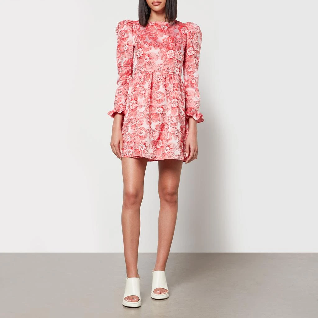 Batsheva Batsheva Prairie Floral Satin-Jacquard Mini Dress 3