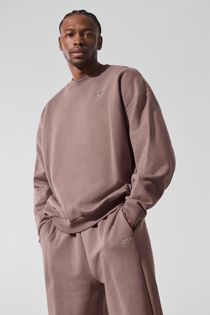 Alo Accolade Crew Neck Pullover - Mushroom - Hoodies - Free