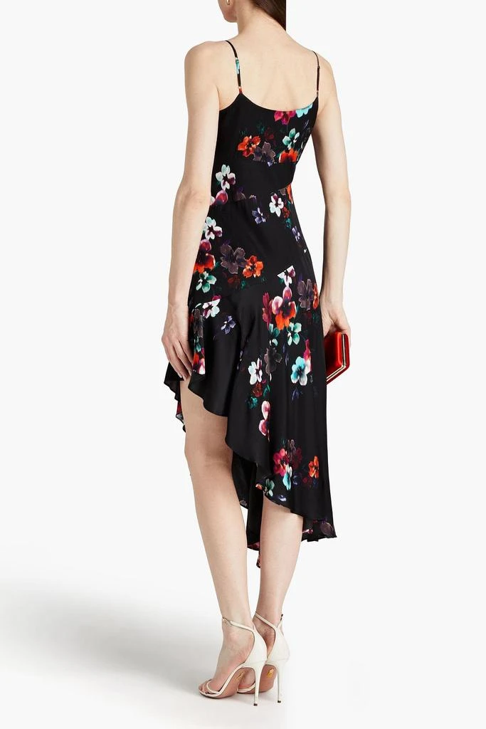 NICHOLAS Asymmetric floral-print sateen dress 3