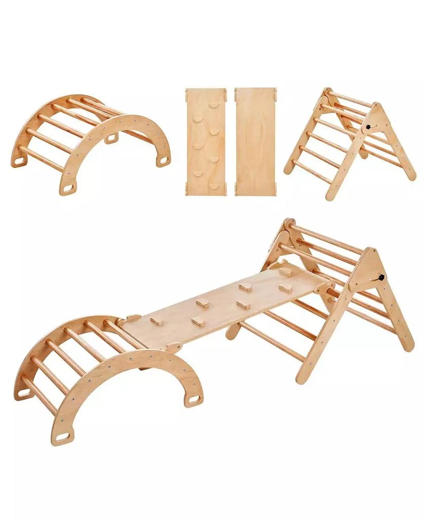 SUGIFT 5-in-1 Pikler Triangle Climber with Ramp 
Arch 7