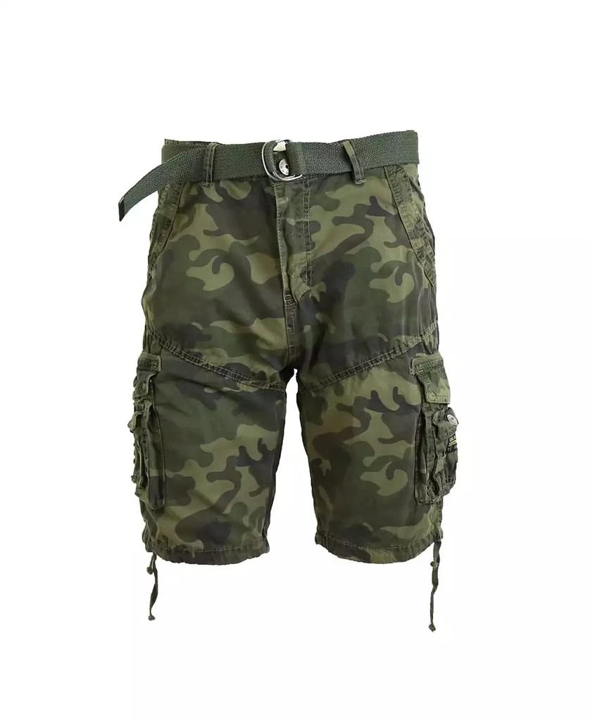Galaxy By Harvic Men's Belted Cargo Shorts with Twill Flat Front Washed Utility Pockets 1