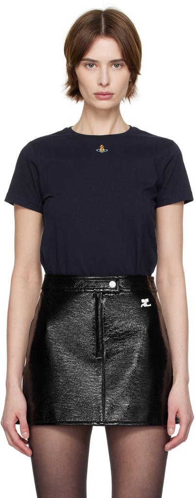 Shop Vivienne Westwood Orb Embroidered Short-Sleeved Knitted