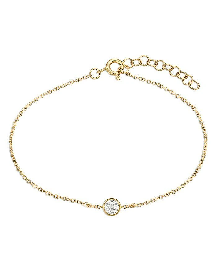 Zoe Lev 14K Yellow Gold Diamond Bezel Fine Link Bracelet