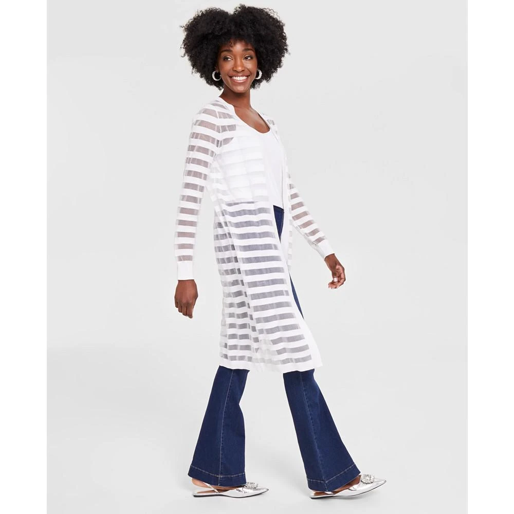INC International Women's Striped Long Cardigan, Created for Macy's 4