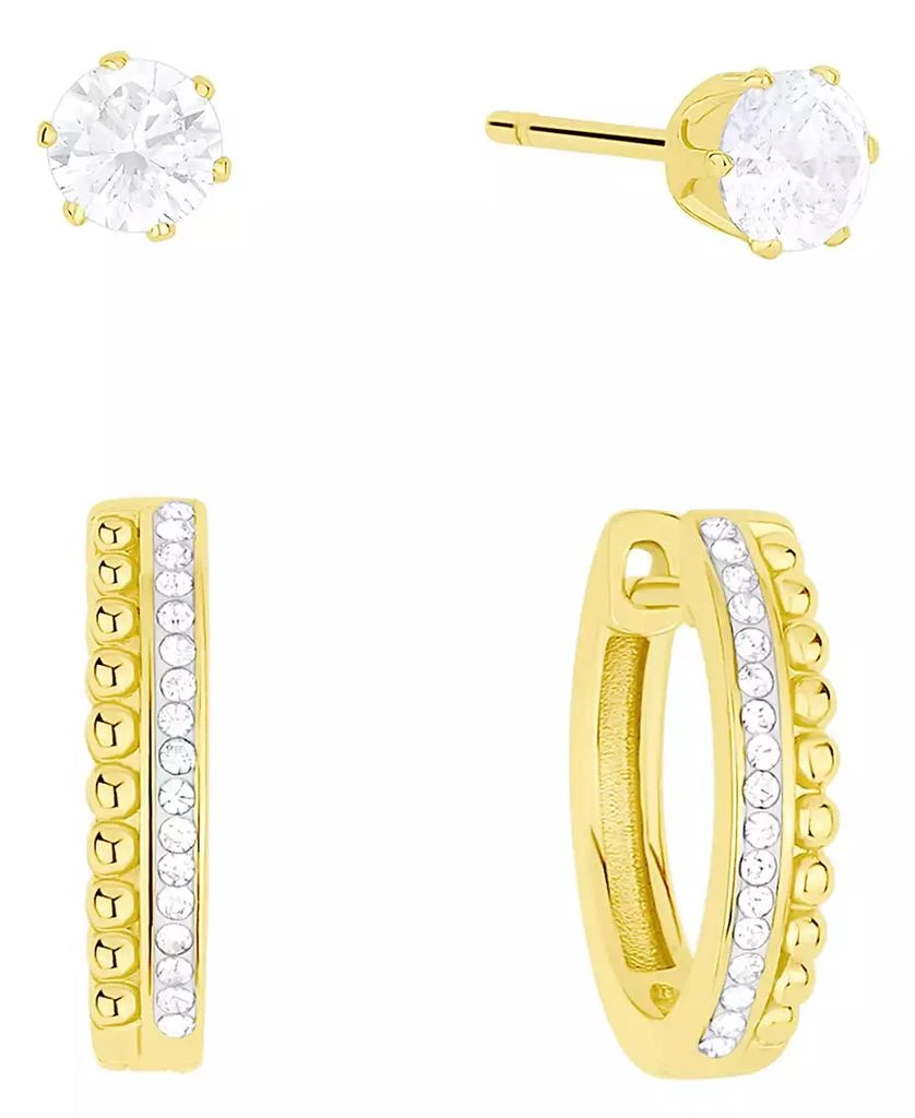 And Now This 2-Pc. Cubic Zirconia 18k Gold-Plated Hoop and Stud Earrings Set, Macy
s Exclusive 3
