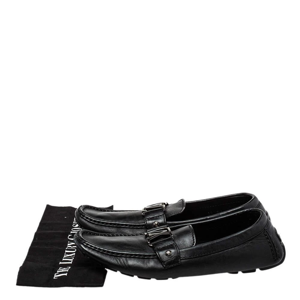 Louis Vuitton Louis Vuitton Black Leather Monte Carlo Slip on Loafer Size 44 8