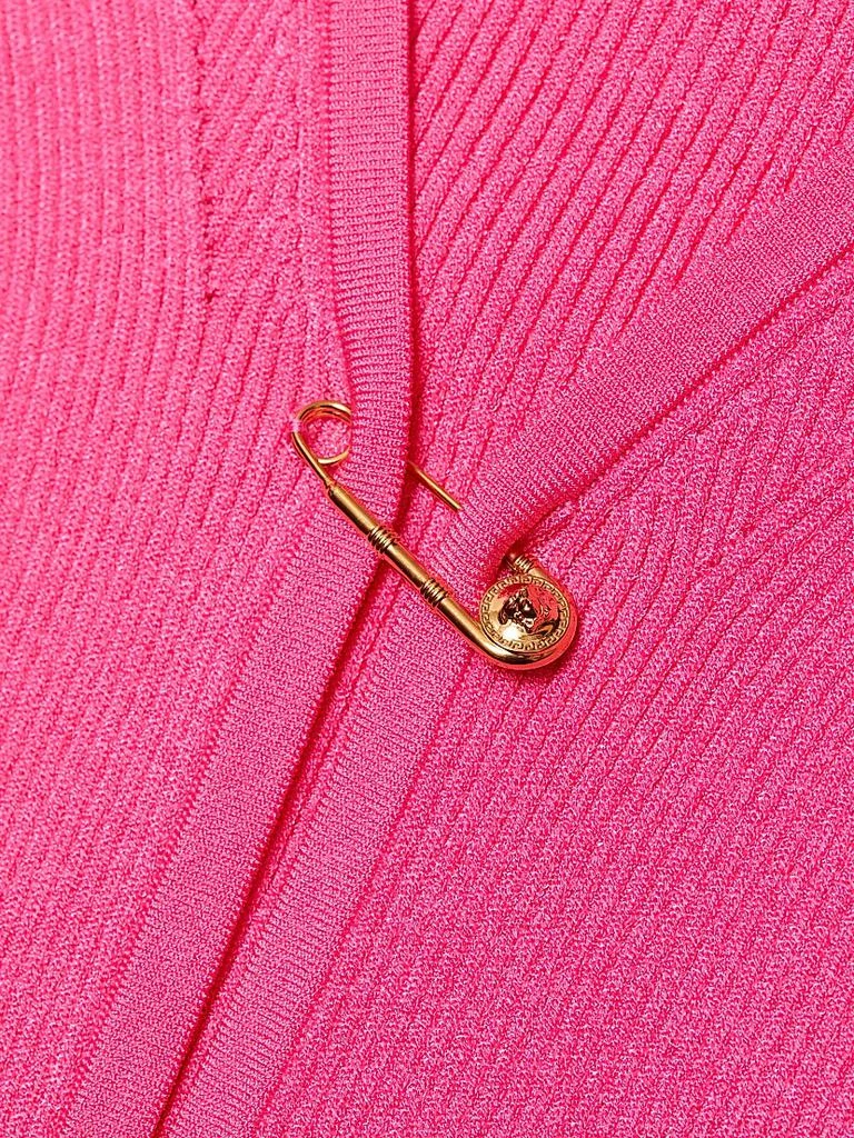 Versace Rib-Knit Safety Pin Cardigan 7
