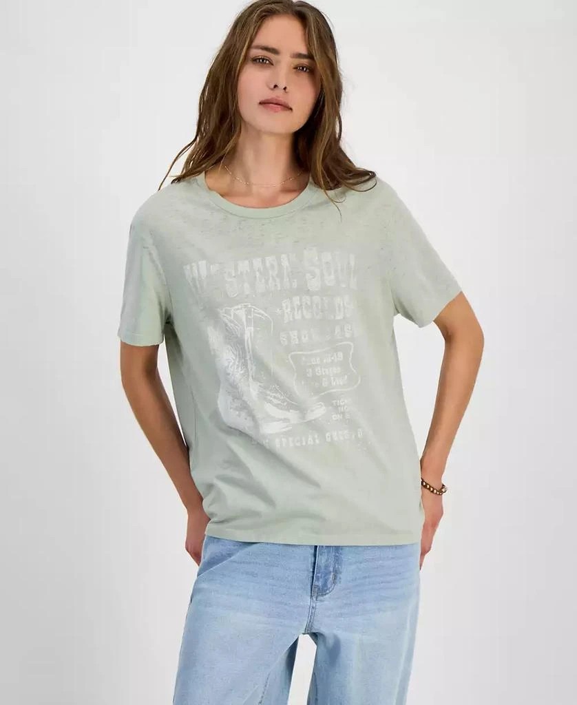 Love Tribe Juniors' Western Soul Records Graphic T-Shirt 1