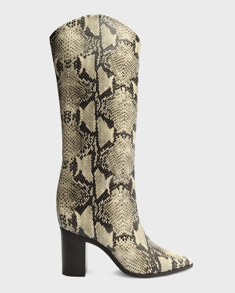 Schutz Analeah Snake-Print Leather Tall Boots 1