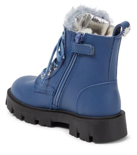 MONNALISA Shearling-lined leather ankle boots 3