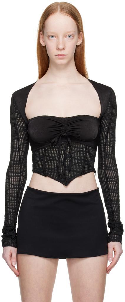 Danielle Guizio Black Archangel Swirl Long Sleeve T-shirt