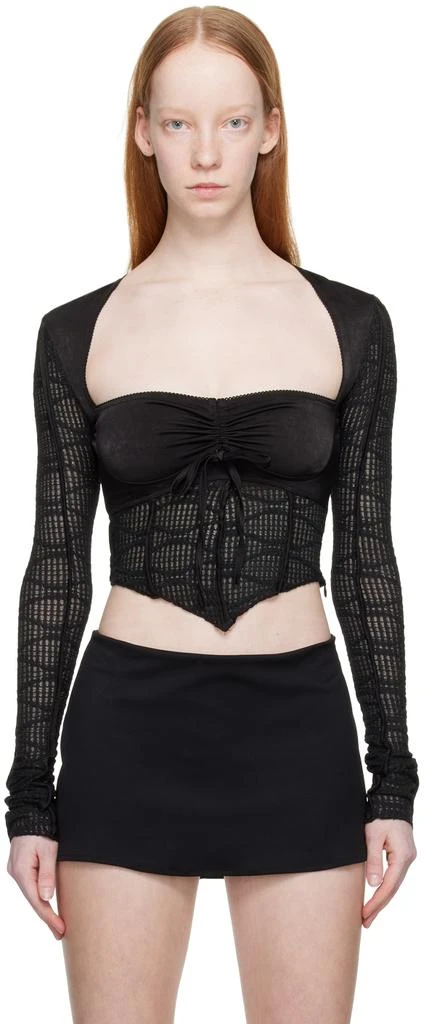 Danielle Guizio Black Archangel Swirl Long Sleeve T-shirt 1