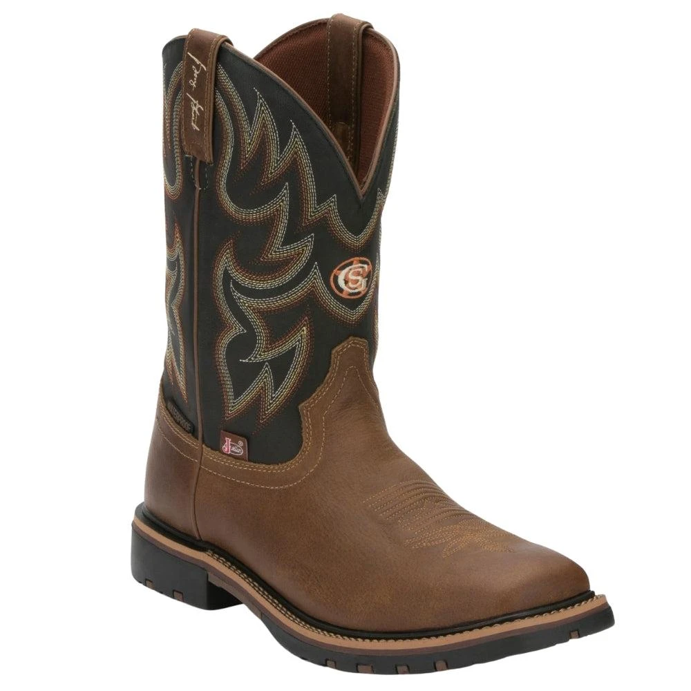 Justin Boots Fireman Pull On Waterproof Square Toe Work Boots 2