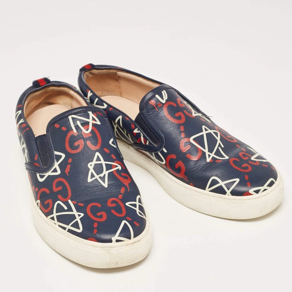 Gucci Gucci Navy Blue Leather Dublin Ghost Sneakers Size 41.5 4