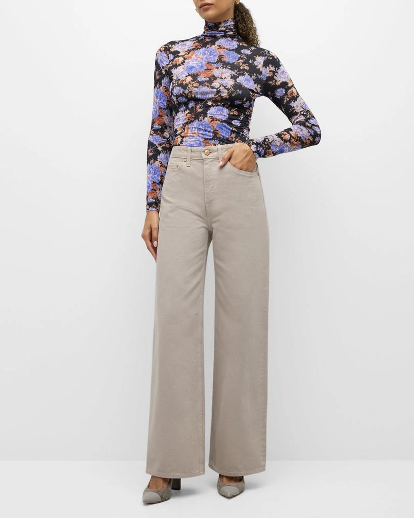 Ulla Johnson Aurelia Printed Turtleneck Long-Sleeve Top 2