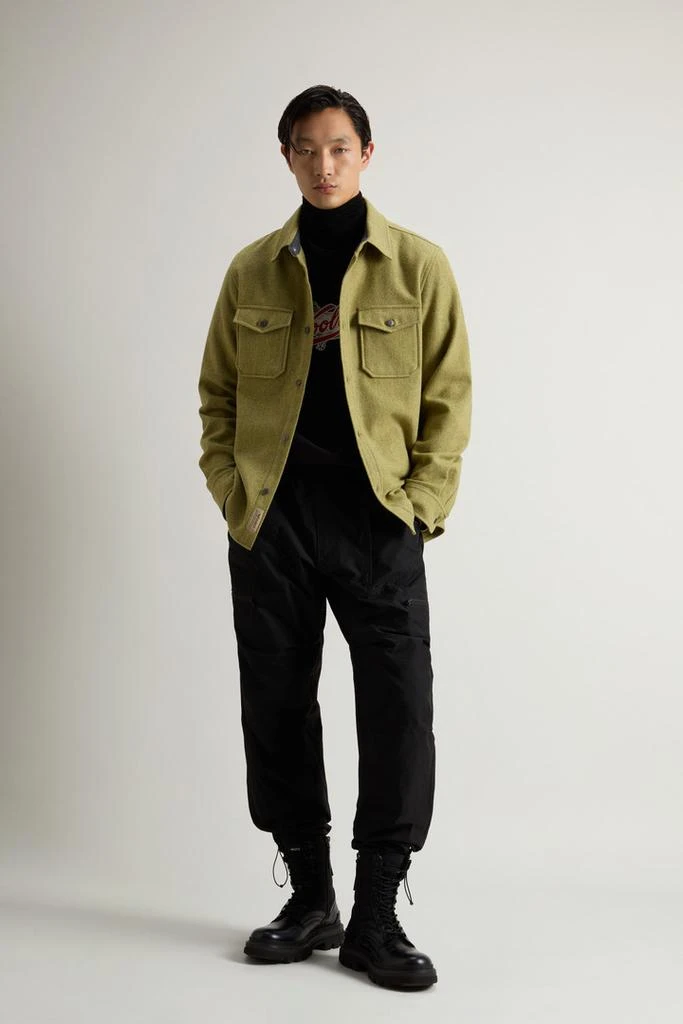 Woolrich Alaskan Overshirt in Wool Blend - Men - Green 4