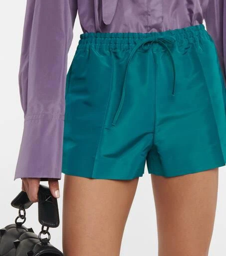 Valentino High-rise silk faille shorts 4