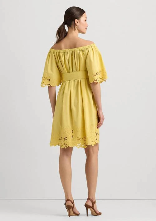 Ralph Lauren Ralph Lauren Womens Eyelet Cotton Off The Shoulder Dress 2