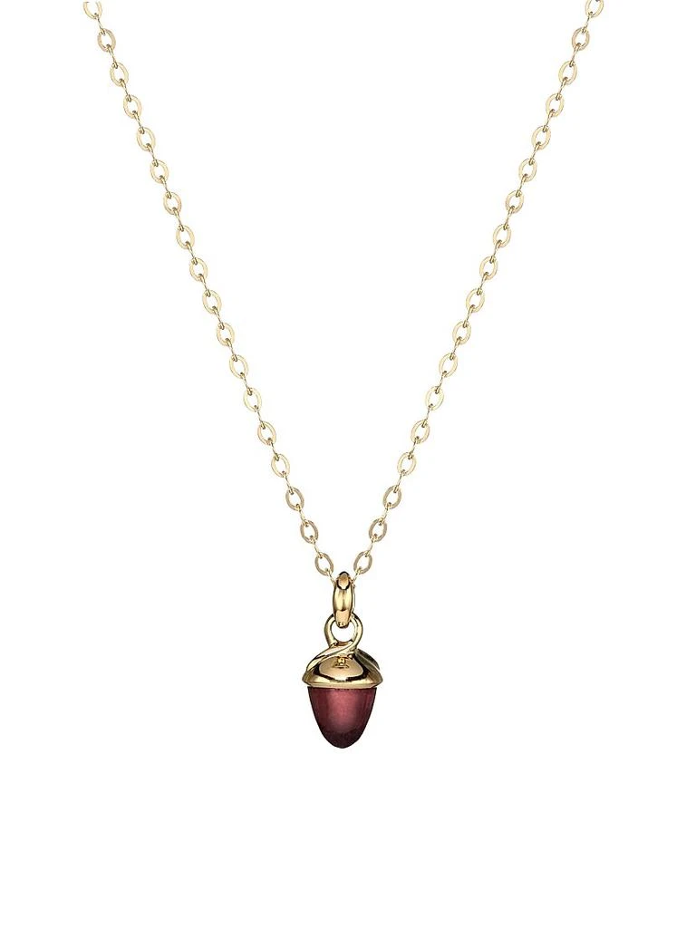 Tamara Comolli My Mikado 18K Yellow Gold 
Rose Tourmaline Acorn Pendant Necklace