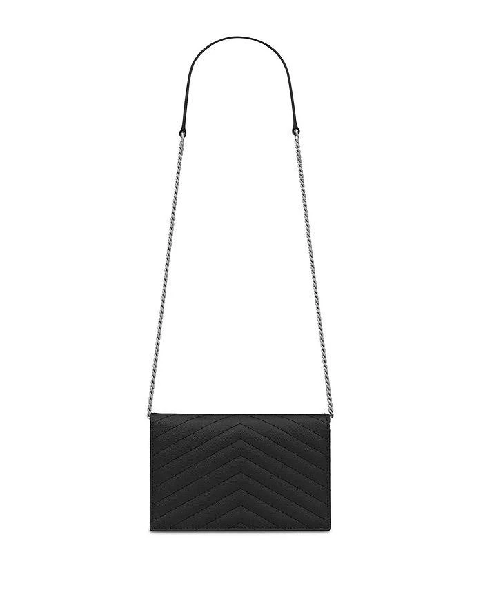 Yves Saint Laurent Cassandre Envelope Chain Wallet in Grain De Poudre Leather 3