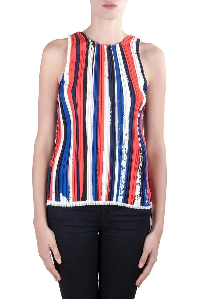 Dion Lee Dion Lee II Multicolor Plisse Striped Knit Sleeveless Top M 1