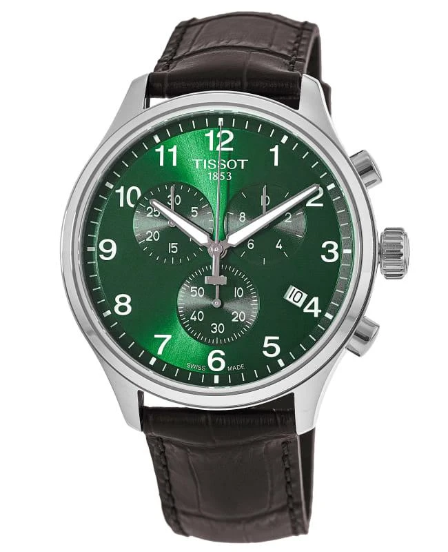 Tissot Tissot Chrono XL Classic Quartz Chronograph Green Dial Brown Leather Strap Men's Watch T116.617.16.092.00 1