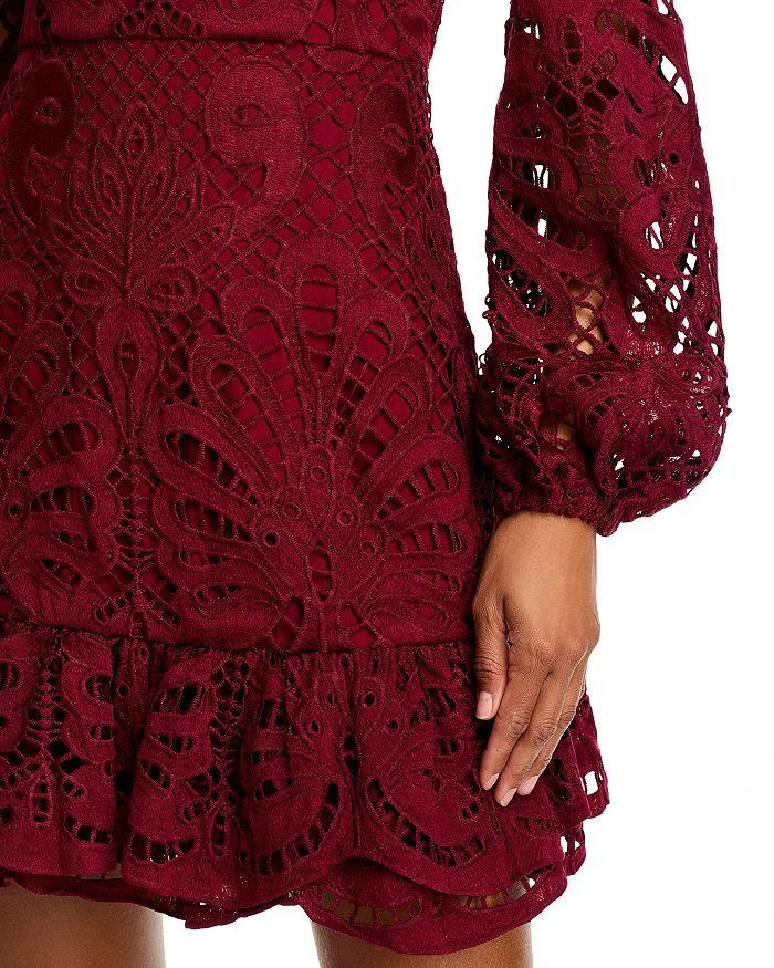 AQUA Long Sleeve Lace Dress - Exclusive 2